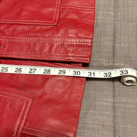 CAVA Vintage Style Red Leather Jacket - Picture 9 of 9